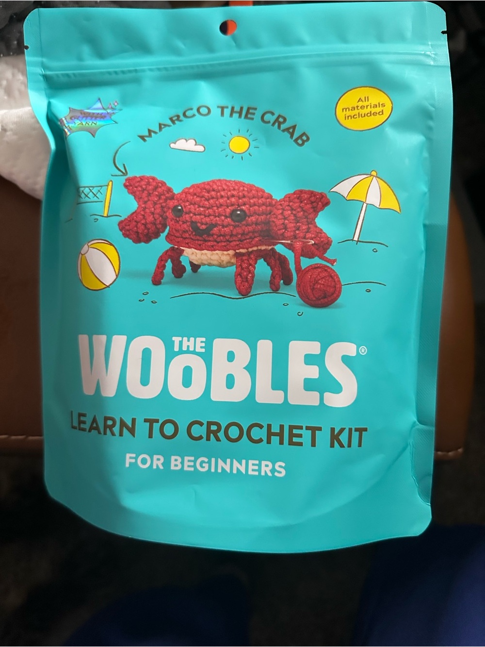 The Woobles Marco the Crab Learn to Crochet Kit